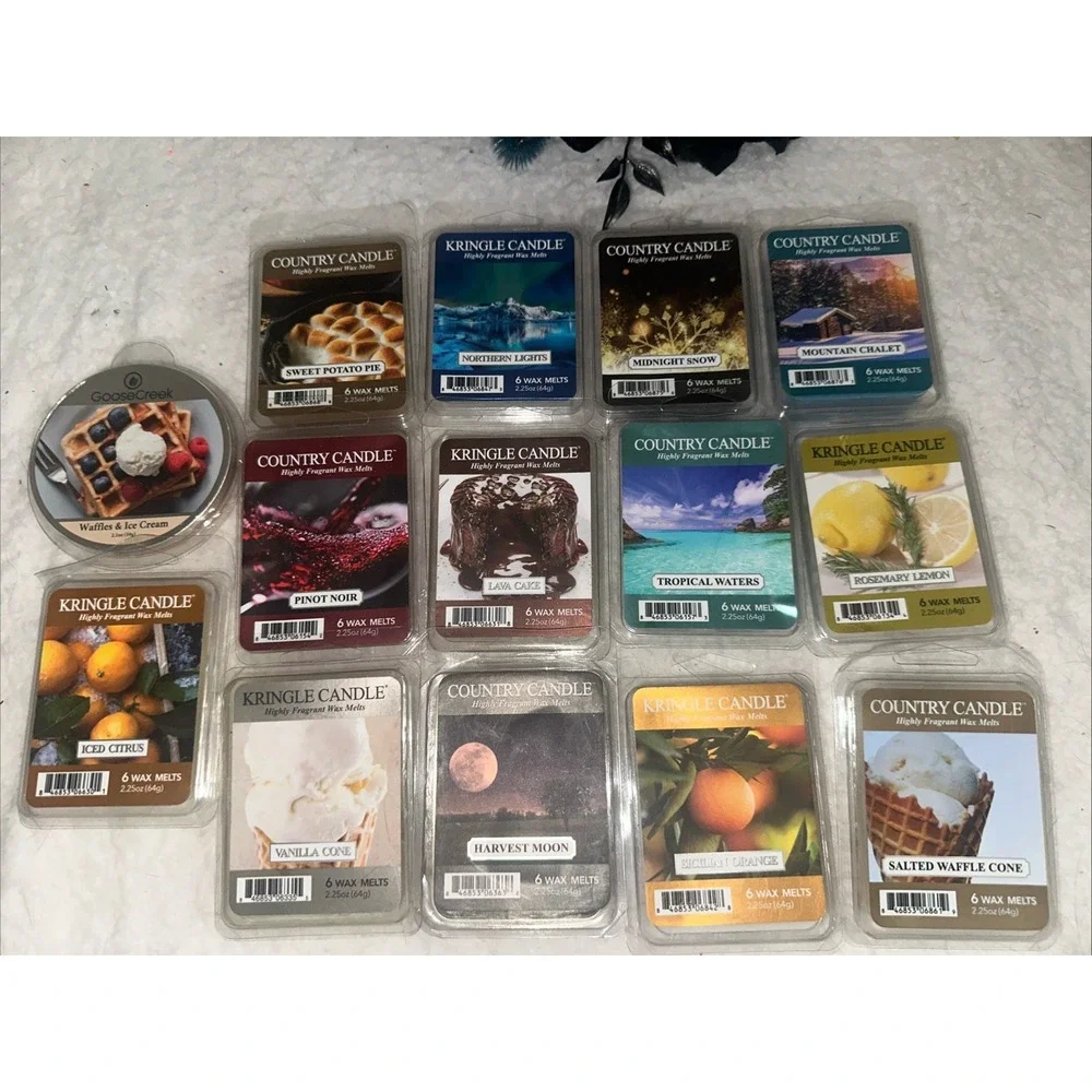 Kringle Candles Lot 14 Single Assorted Country Daylight Candle Scented Wax Melts